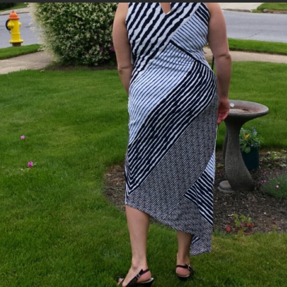 Blue Asymmetrical Maxi Dress-NWT - Picture 4 of 4